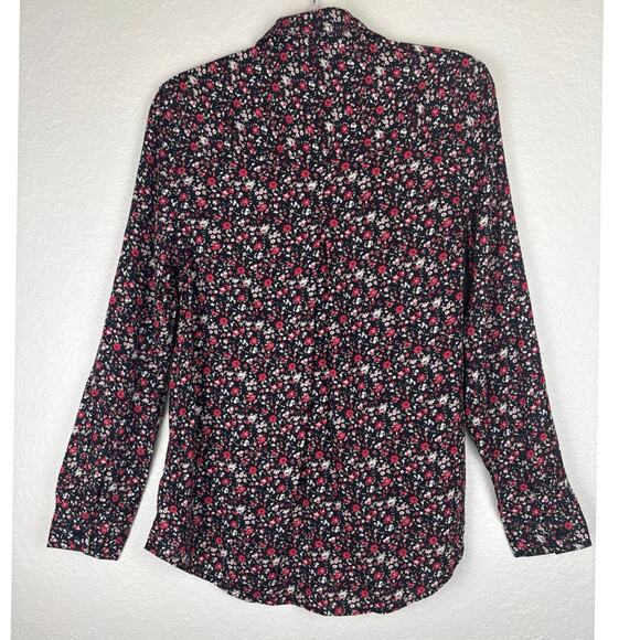 Beachlunchlounge Black Floral Long Sleeve Button Down 
Size S - Picture 2 of 9